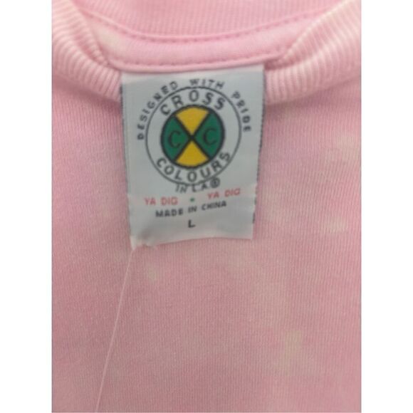 New with tags Cross Colours Pink Long Sleeve Crop Top Black Lives Matter new wit - Picture 10 of 11